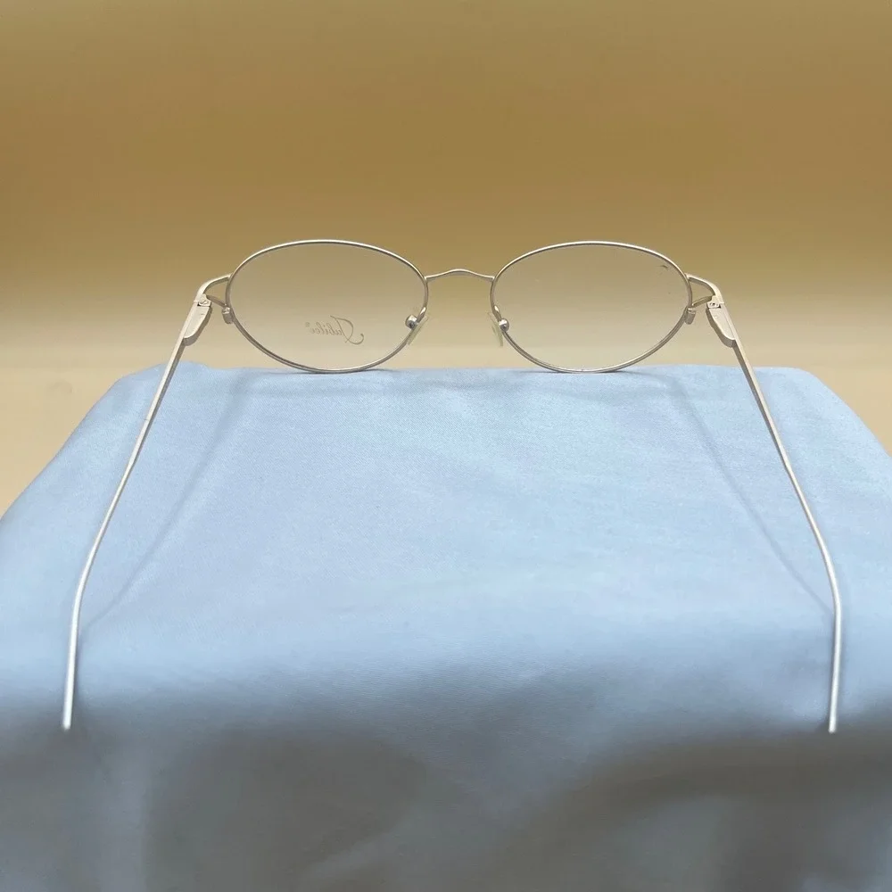Jubilee Gold Brown Oval Eyeglass Frames 55-18-140 Metal Engraved Temples